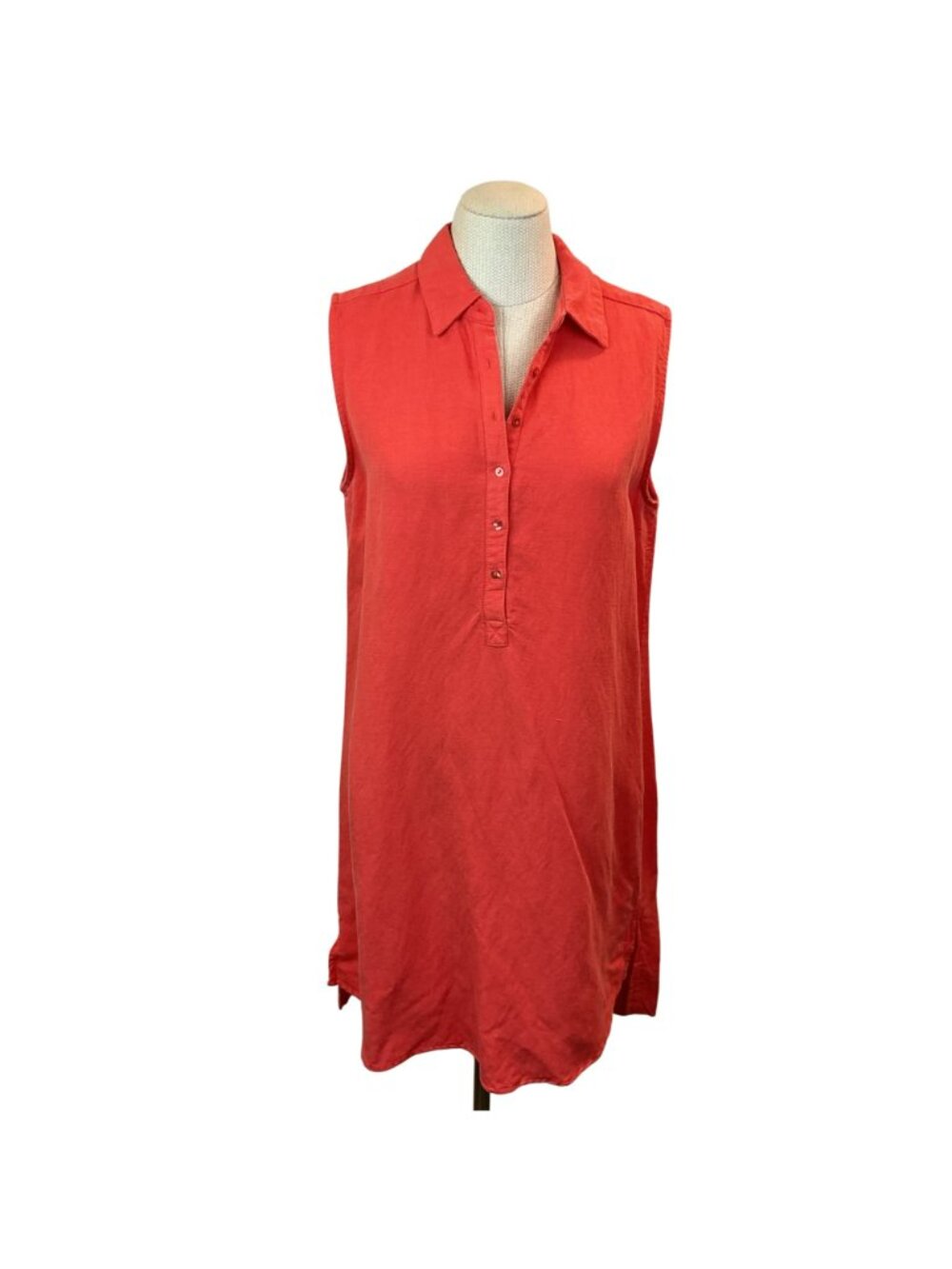 Workshop Republic Clothing Sleeveless Collared Linen Blend Tunic Dress Womens La - Picture 10 of 10
